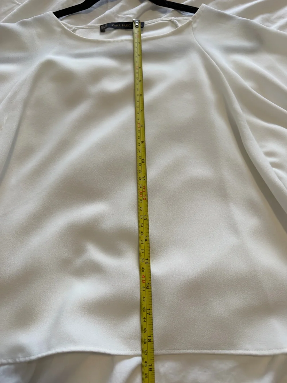 Zara White Flutter Sleeve Top